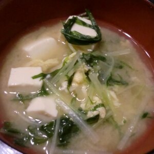 ☆水菜と豆腐のヘルシー味噌汁☆